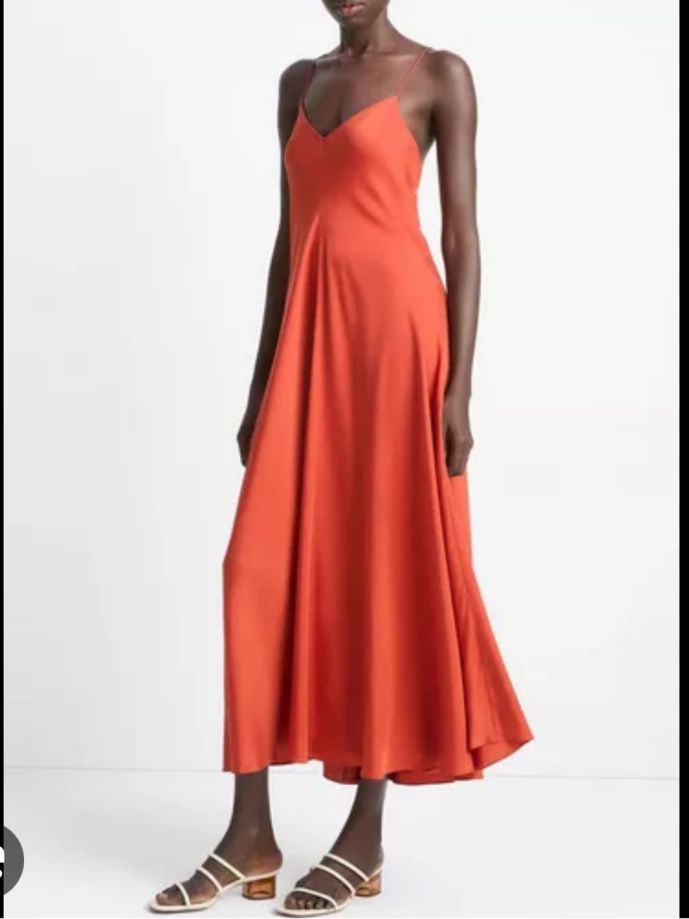 Burnt Orange Silk Maxi Dress